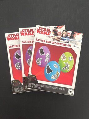 Lot of 3 Disney Star Wars The Last Jedi Easter Egg Decorating Kit with Stickers